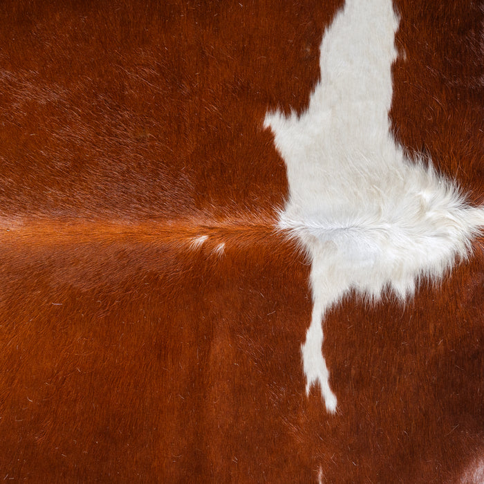 Brown and White Cowhide Rug Size 7'6" L x 7'8" W 5073