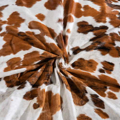 White Tricolor Cowhide Rug Size 8'3" L x 7'8" W 4099