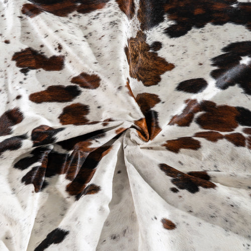 White Tricolor Cowhide Rug Size 7'9" L x 7'5" W 4170