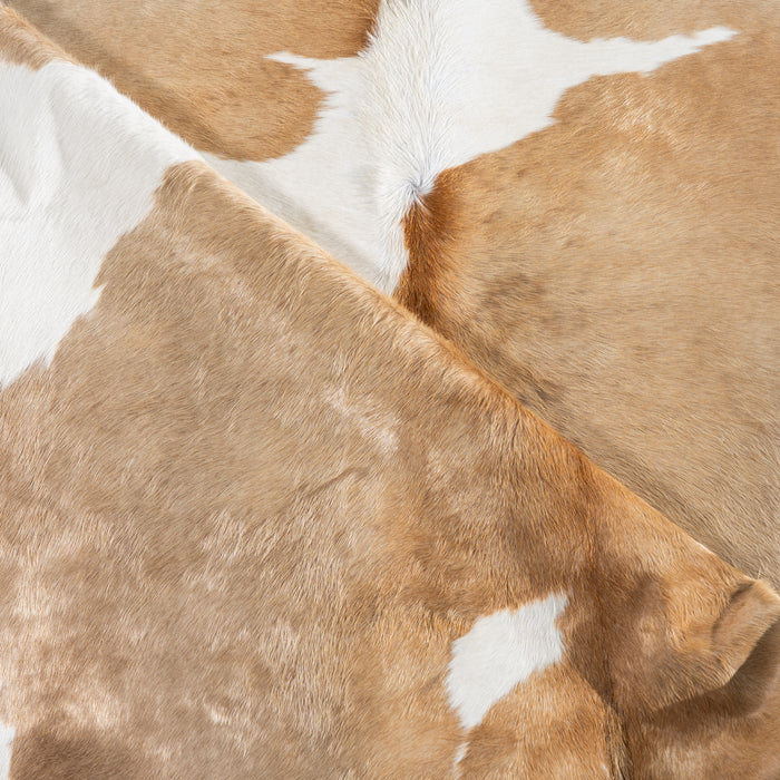 Palomino and White Cowhide Rug Size 7'9" L x 7'4" W 4171