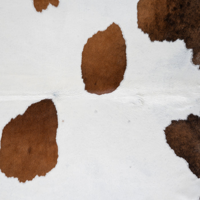 Brazilian Chocolate and White Cowhide Rug Size 7'6" L x 7'5" W 3762