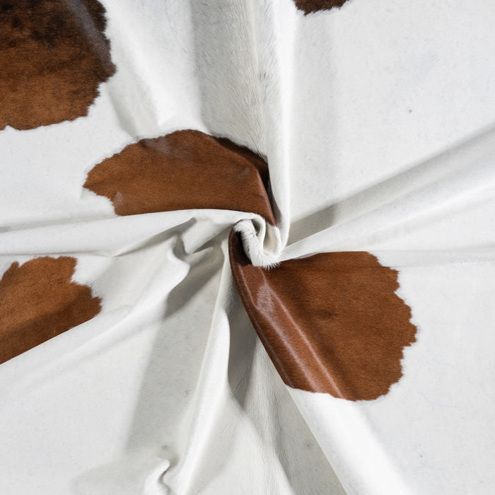 Brazilian Chocolate and White Cowhide Rug Size 7'6" L x 7'5" W 3762