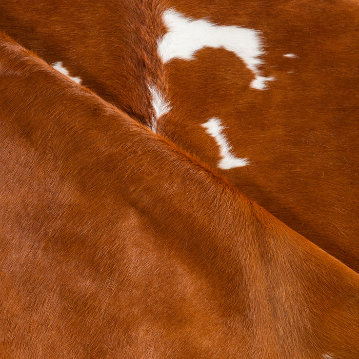 Brown and White Cowhide Rug Size 7'5" L x 6'9" W 4175
