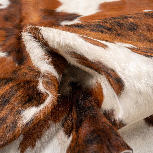 Tricolor Cowhide Rug Size 8'7'' L X 6'10'' W 4984 , Stain Resistant Fur | eCowhides
