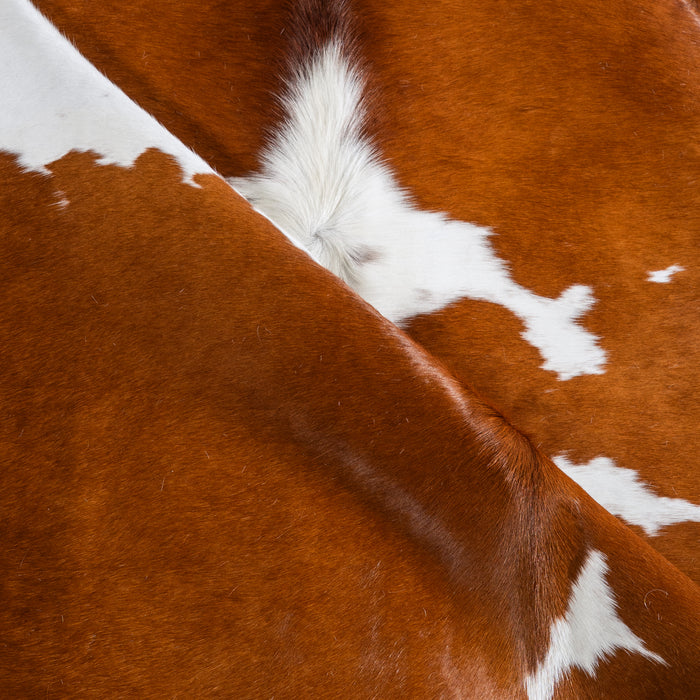 Brown and White Cowhide Rug Size 7'7" L x 7'2" W 5089
