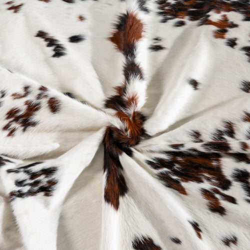 White Tricolor Cowhide Rug Size 8'0" L x 7'6" W 4187