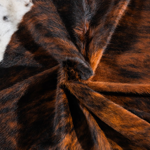 Brindle White Belly Cowhide Rug Size 7'7" L x 7'1" W 5097