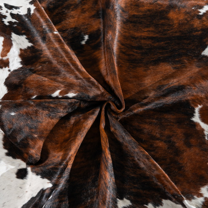 Tricolor Brindle Mix Cowhide Rug Size 7'2" L x 6'0" W 4196