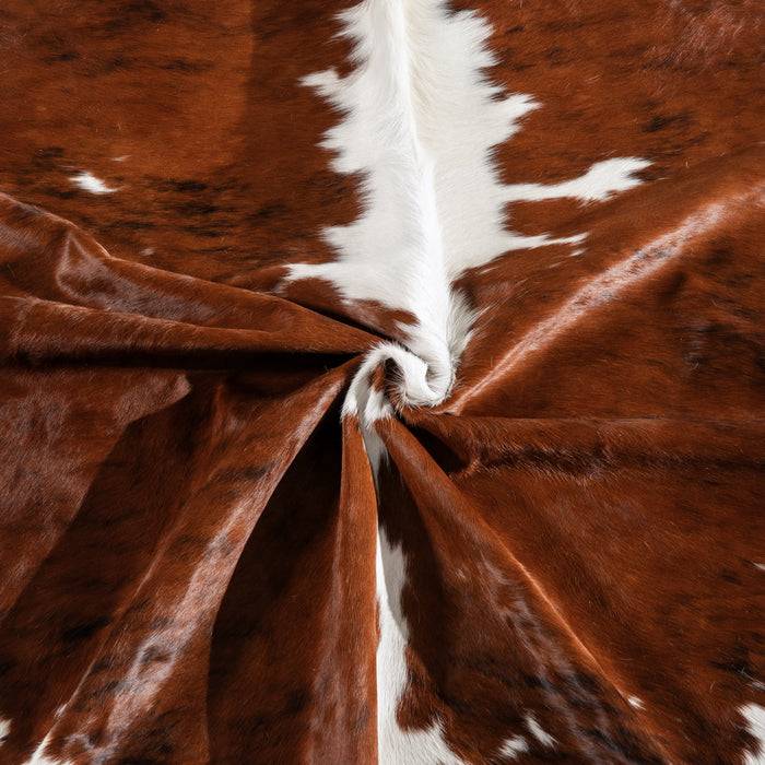 Tricolor Brindle Mix Cowhide Rug Size 7'6" L x 7'8" W 4199