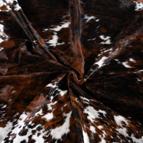 Tricolor Cowhide Rug Size 7'2" L x 6'10" W 4200