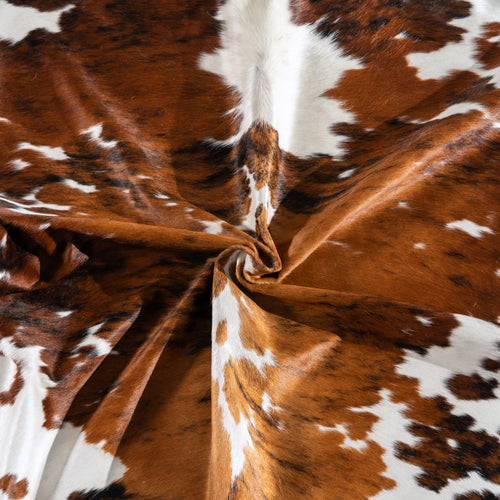 Tricolor Cowhide Rug Size 7'7" L x 6'3" W 4207