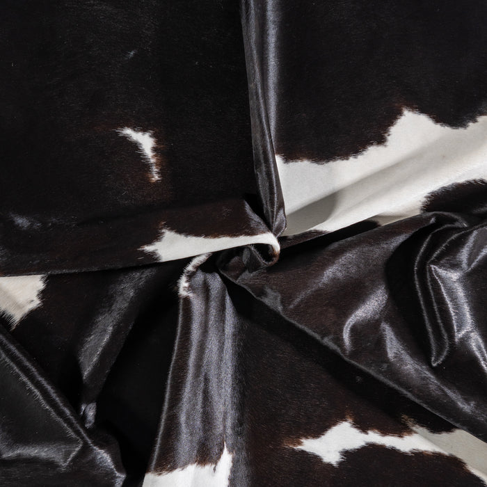 Brazilian Black and White Cowhide Rug Size 7'11" L x 6'9" W 3807