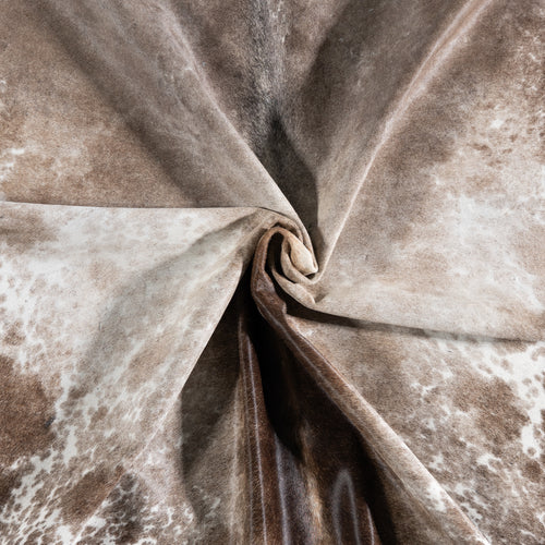 Brazilian Brown Salt and Pepper Cowhide Rug Size 7'6" L x 6'6" W 3809