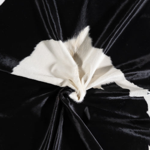 Brazilian Black and White Cowhide Rug Size 7'1" L x 7'0" W 3811