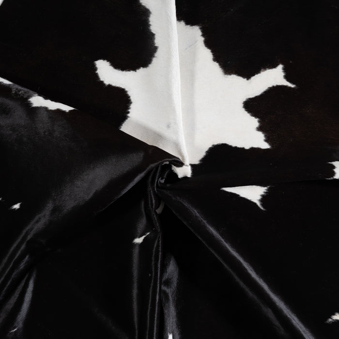 Brazilian Black and White Cowhide Rug Size 8'1" L x 7'1" W 3812