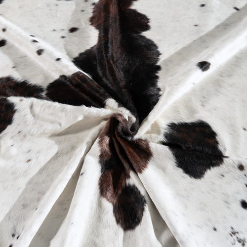 White Tricolor Cowhide Rug Size 8'3" L x 7'10" W 4213