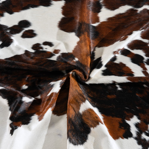 White Tricolor Cowhide Rug Size 8'4" L x 6'4" W 4216