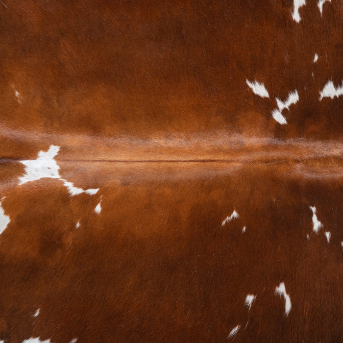 Brown and White Cowhide Rug Size 7'5" L x 6'2" W 4217