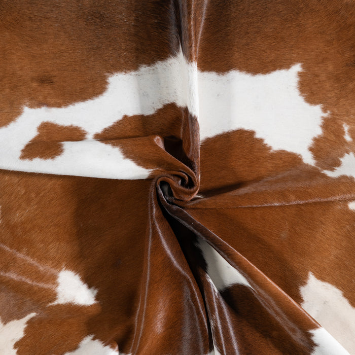 Brazilian Brown and White Cowhide Rug Size 7'4" L x 6'8" W 3820