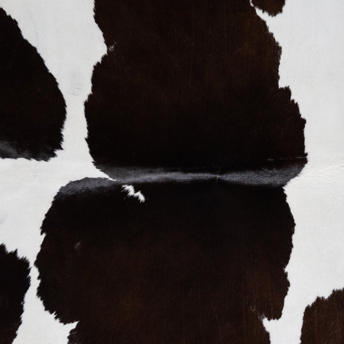 Brazilian Chocolate and White Cowhide Rug Size 6'10" L x 6'3" W 3823