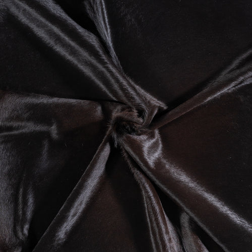 Brazilian Solid Black Cowhide Rug Size 7'0" L x 6'8" W 3845