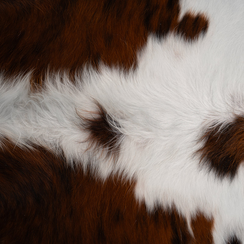 Tricolor Cowhide Rug Size 7'1'' L X 6'8'' W 5064 , Stain Resistant Fur | eCowhides