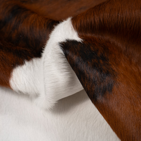 Tricolor Cowhide Rug Size 6'9'' L X 6' W 5066 , Stain Resistant Fur | eCowhides