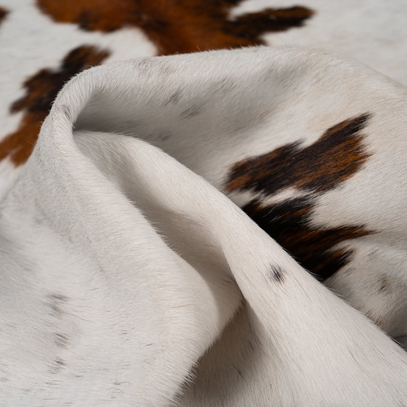 Tricolor Cowhide Rug Size 6'10'' L X 6'2'' W 5070 , Stain Resistant Fur | eCowhides