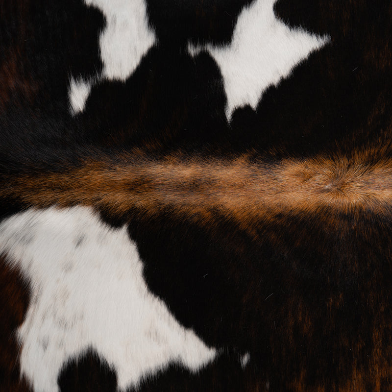 Dark Tricolor Cowhide Rug Size 7'4'' L X 6'7'' W 5072 , Stain Resistant Fur | eCowhides