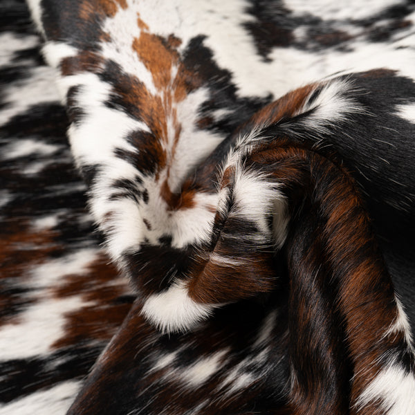 Tricolor Cowhide Rug Size 7'6" L X 7'10'' W 5194 , Stain Resistant Fur | eCowhides
