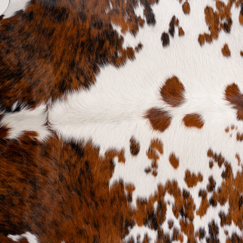 Tricolor Cowhide Rug Size 6'10'' L X 6'9'' W 5208 , Stain Resistant Fur | eCowhides