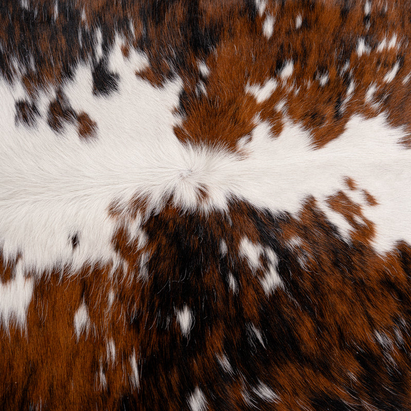 Tricolor Cowhide Rug Size 6'7'' L X 6'7'' W 5219 , Stain Resistant Fur | eCowhides
