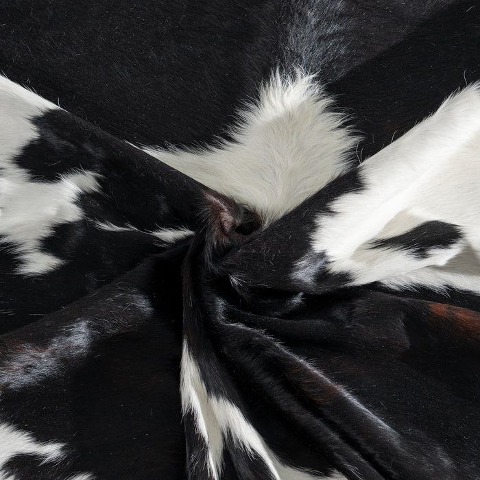 Black and White Cowhide Rug Size 7'4" L x 6'8" W 3043