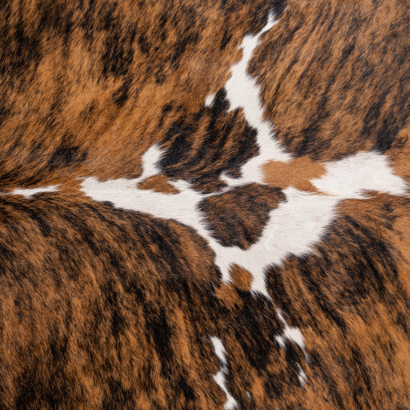 Tricolor Cowhide Rug Size 7'1'' L X 6'7'' W 5232 , Stain Resistant Fur | eCowhides