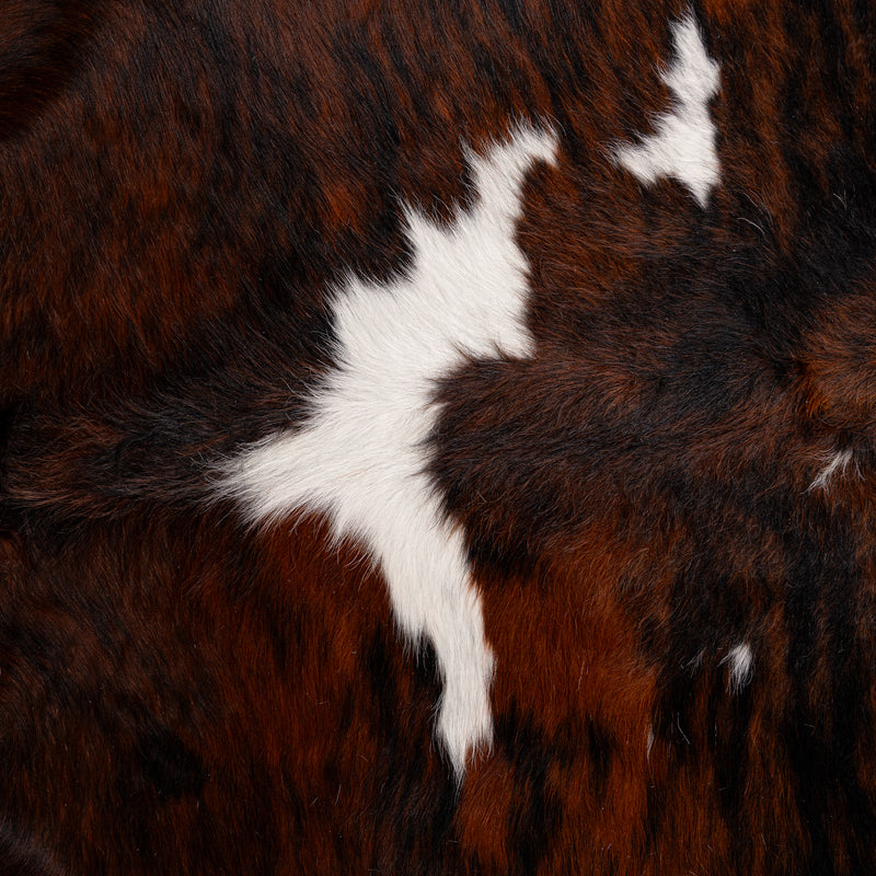 Tricolor Cowhide Rug Size 6'8'' L X 6'4'' W 5262 , Stain Resistant Fur | eCowhides