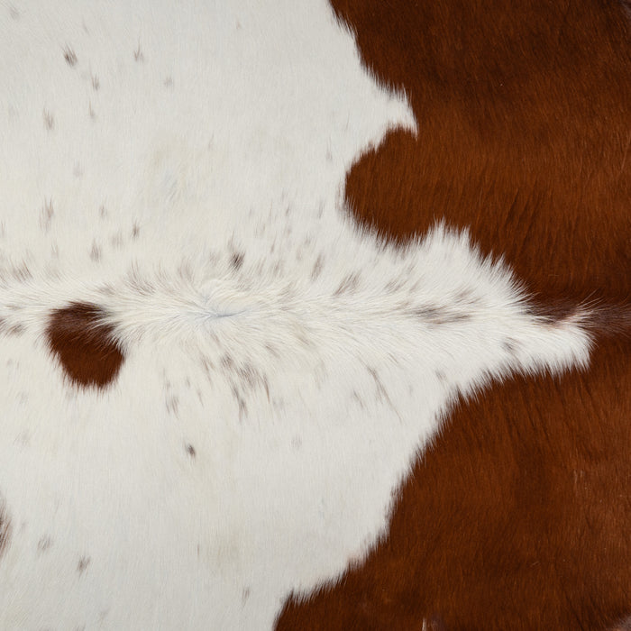 Brazilian Brown and White Cowhide Rug Size 6'6" L x 6'6" W 0030