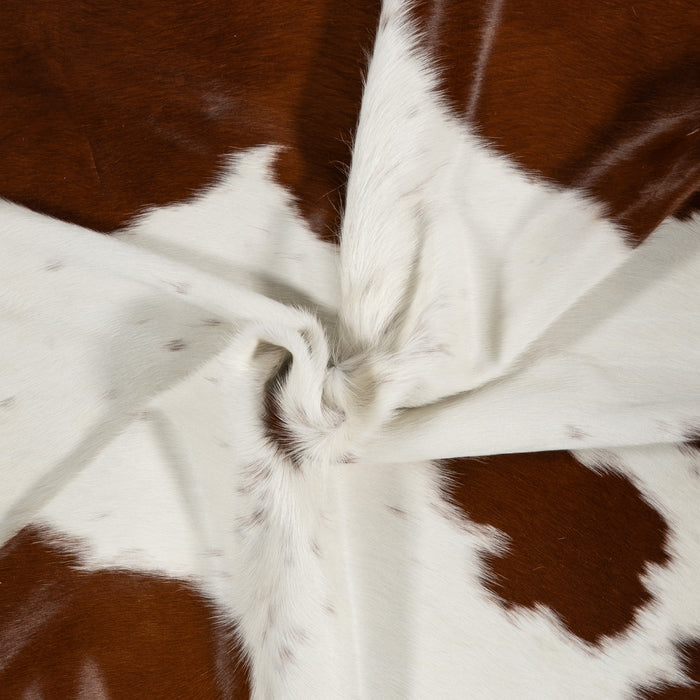 Brazilian Brown and White Cowhide Rug Size 6'6" L x 6'6" W 0030
