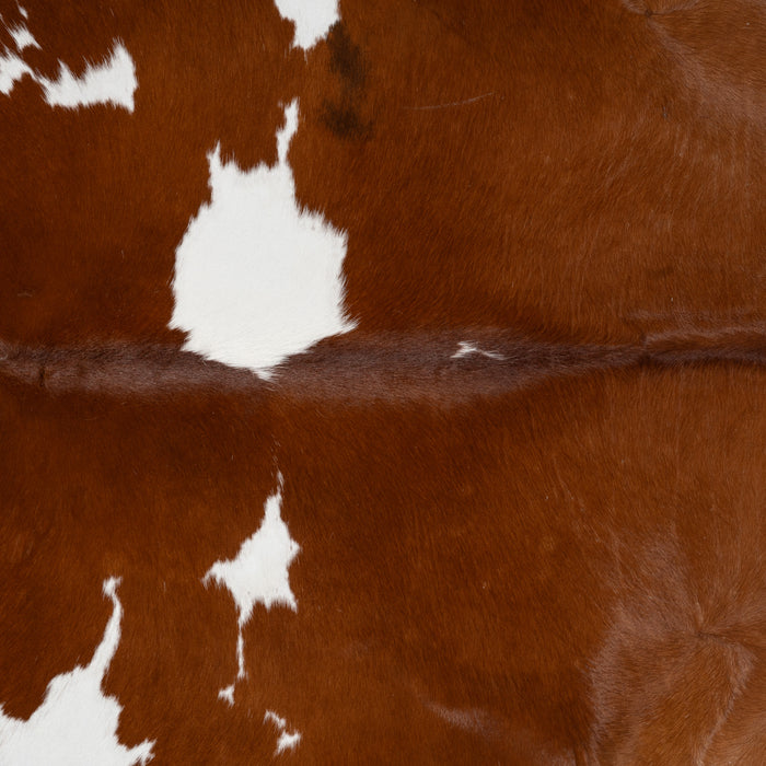 Brazilian Brown and White Cowhide Rug Size 6'9" L x 6'2" W 0036