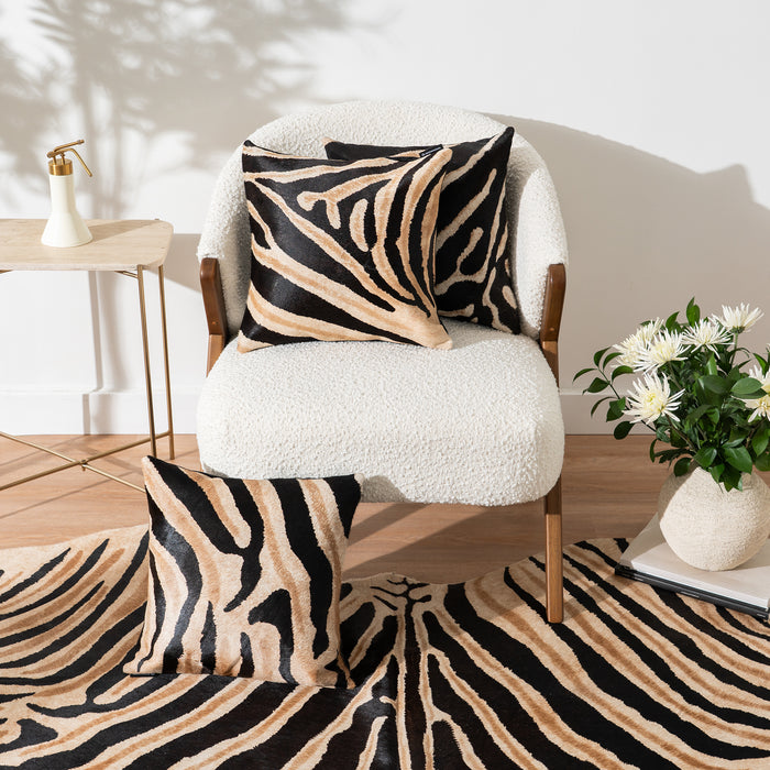 Zebra Safari Cowhide Pillow