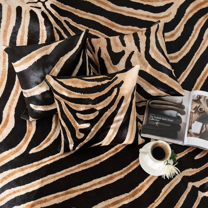 Zebra Safari Cowhide Pillow
