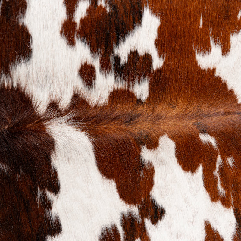 Tricolor Cowhide Rug Size 7'4'' L X 6'9'' W 5373 , Stain Resistant Fur | eCowhides