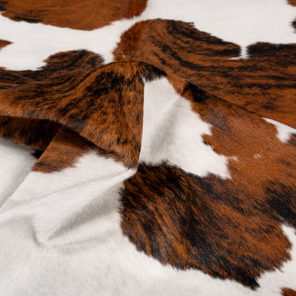 Tricolor Cowhide Rug Size 7'0' L X 6'6'' W 5395 , Stain Resistant Fur | eCowhides
