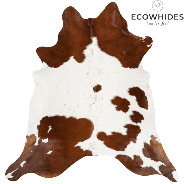 Brazilian Brown and White Cowhide Rug Size 6'6" L x 6'6" W 0030