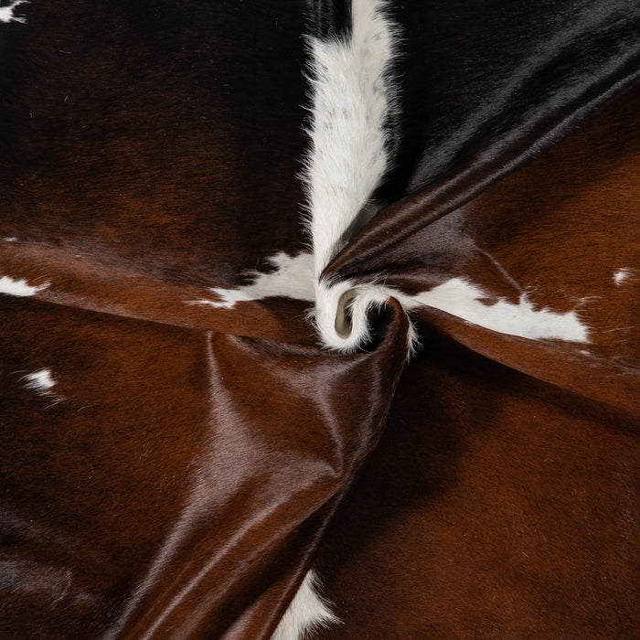 Chocolate and White Cowhide Rug