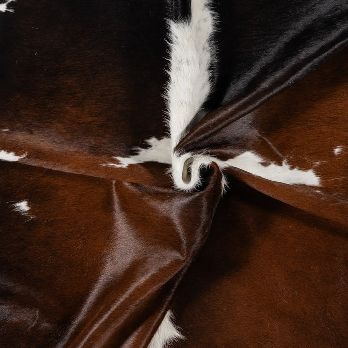 Chocolate and White Cowhide Rug