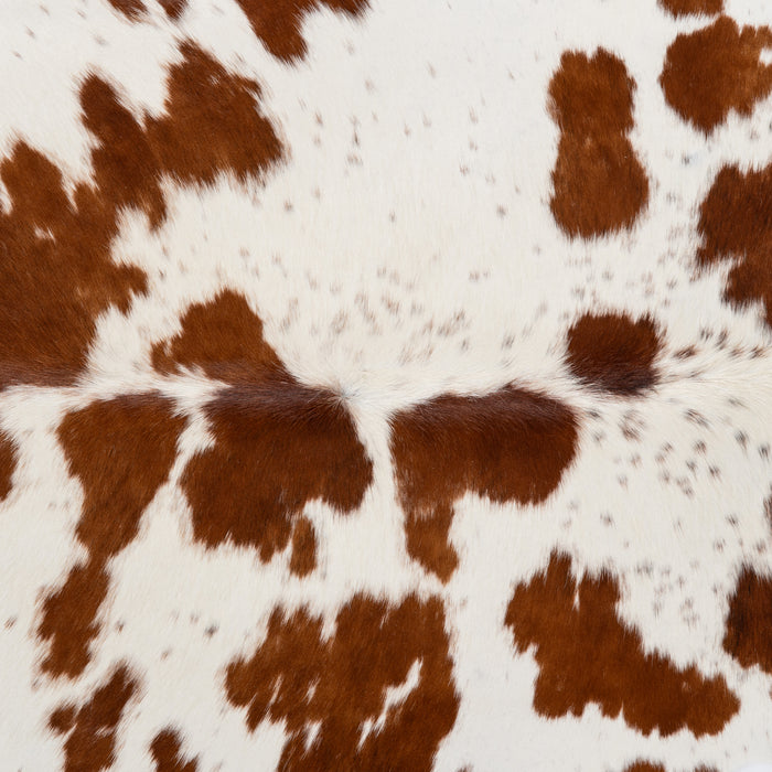 Brazilian Brown and White Cowhide Rug Size 6'10" L x 5'8" W 0590