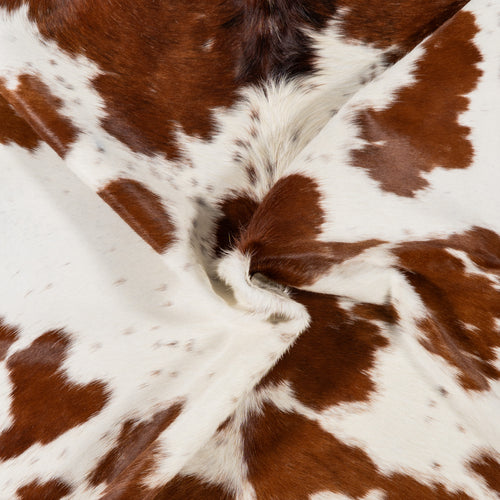 Brazilian Brown and White Cowhide Rug Size 6'10" L x 5'8" W 0590
