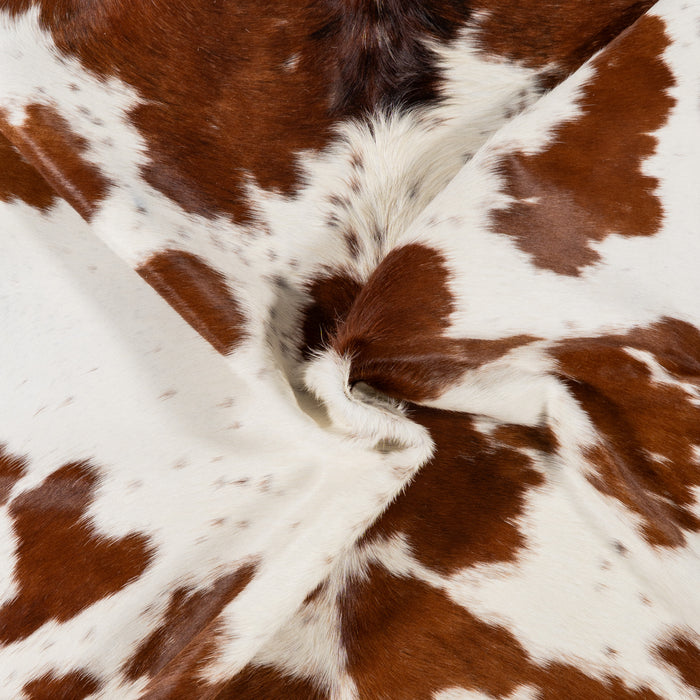 Brazilian Brown and White Cowhide Rug Size 6'10" L x 5'8" W 0590