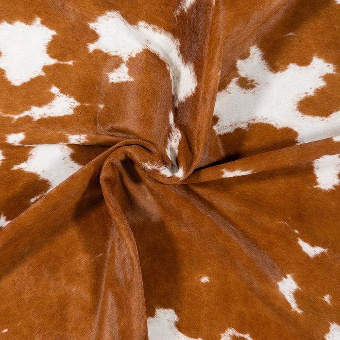 Brazilian Brown and White Cowhide Rug Size 6'6" L x 6'6" W 0605