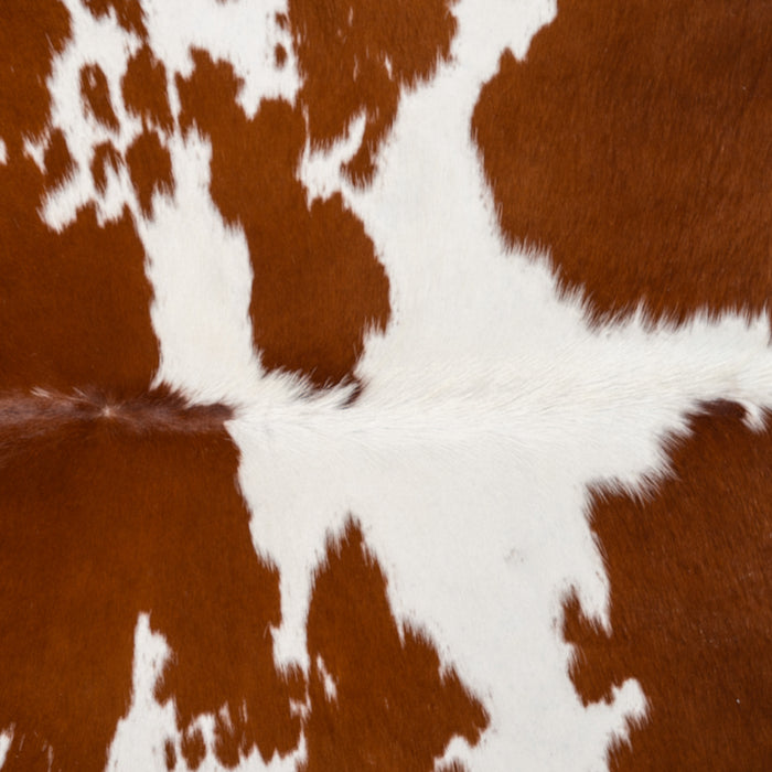Brazilian Brown and White Cowhide Rug Size 6'9" L x 7'0" W 0606